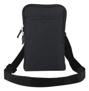 Herr Crossbody-väska för liten mobiltelefon, vattentät mobiltelefon midjeväska, svart, 7,2 tum, 11 x 18,5 x 2,2 cm