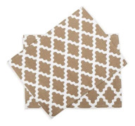 Penguin Home - 100 % bomull bordstabletter Set med 6 - Mjuk, hållbar och superabsorberande - Maskintvättbar - 33 x 45 cm - Mönstrad beige