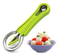 Melon Baller Scoop Set,Professionell 4 i 1 rostfritt stål vattenmelonskärare Fruktskärningsverktyg set,Fruit Scooper Seed Remover Vattenmelonkniv för