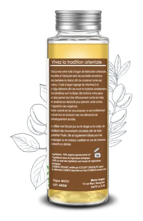 EKOLOGISK Arganolja från Marocko - Anti-rynk och närande - 100% ren 100ml - Vård för magnifik hud och sublimt hår