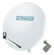 Parabol 80 cm Schwaiger 1 satellit LNB Quad