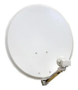 80 cm parabolsats i grått stål + universal lnb-omvandlare