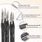 Black Paint Brushes Kit, 11 delar Professionell akrylfärg Br