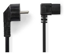 Strömkabel | Strömkontakt Hane | IEC-320-C13 | Vinklat | Vinklat | Nickelplaterad | 5.00 m | Rund | PVC | Svart | Label