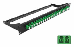 Delock - Patchpanel - rackmonterbar - LC Duplex SM X 24 - svart, grön - 1U - 19"