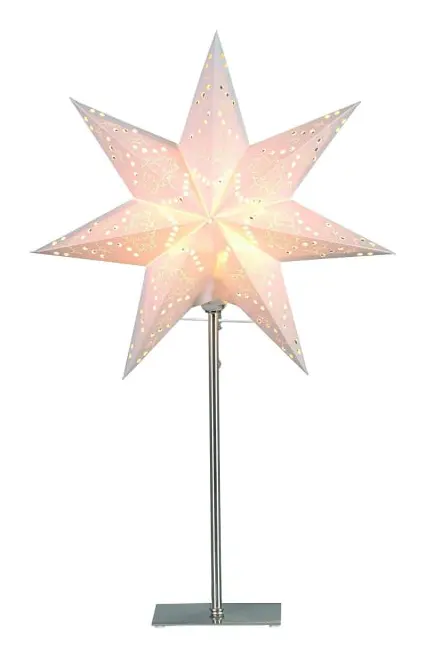 Stjärna golvlampa, metall/papper, ca. 45 x 35 cm, fyrfärgad kartong, kräm