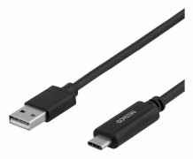 DELTACO - USB-kabel - 24 pin USB-C (hane) till USB (hane) - USB 2.0 - 3 m - USB Power Delivery (10W) - svart