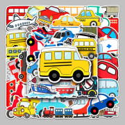 50 st Transport Cartoon Resväska Klistermärken Vattentäta Graffiti Klistermärken Cartoon Dekoration för