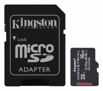 Kingston Industrial - Flash-minneskort (adapter, microSDHC till SD inkluderad) - 16 GB - A1 / Video Class V30 / UHS-I U3 / Class10 - microSDHC UHS-I