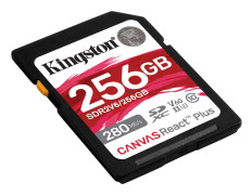Kingston Canvas React Plus - Flash-minneskort - 256 GB - Video Class V60 / UHS-II U3 / Class10 - SDXC UHS-II
