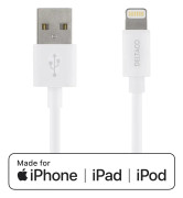 DELTACO IPLH-101B - Lightning-kabel - USB hane till Lightning hane - 1 m - vit (paket om 10)