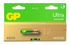 GP Ultra Alkaline Battery, Size AA, 15AU/LR6, 1.5V, 12-pack
