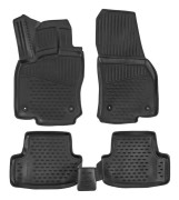 Exklusiva 3D-gummigolvmattor - J&J AUTOMOTIVE - Volkswagen T-Roc - Svart - Anpassad - Halkfri