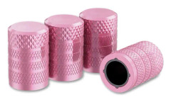 Däckventilskaftlock, rosa, 4 st/förpackning, anodiserad aluminiumdäckventilskaftlock, korrosionsbeständig, universella skaftlock för bilar, lastbilar och motorcyklar