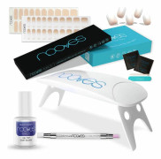 Beauty Nude Starter Kit | 2 förhärdade gelnagelklistermärken|UV/LED-lampa|Gel Top Coat Glansigt|Quartz Stick