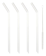 Drinkpinne sugrör med böj klarglas 4 pack längd 21 cm