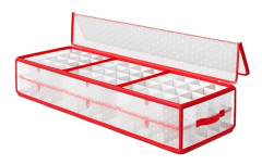 Rootz Christmas Ball Storage Box - Ornament Organizer - Holiday Dekoration Holder - PP Plast - 96,5cm x 33,5cm x 17,5cm - Cherry Red