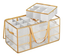 Rootz Christmas Ball Storage Box - Ornament Organizer - Holiday Decoration Container - PP Plast - 64,5cm x 33,5cm x 34cm