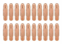 Plasma förbrukningsmaterial skärmunstycke 20 st M6 kopparkontaktspets för Binzel 24KD MIG/MAG svetsbrännare (1,0 x 28 mm)