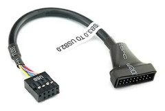 20pin 19pin USB 3.0 hona till 9pin USB 2.0 hane moderkortskabel adaptersladd