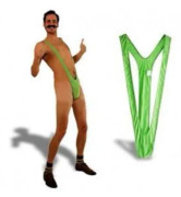 Mankini - Borat - Grön fluorescerande - One size - Kostym - Sexig för män