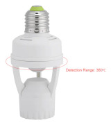 E27 LED-lamphållare Ljusströmbrytare Uttag Justerbar Infraröd Rörelsesensor AC110-240V