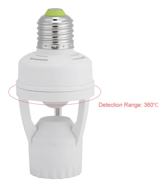 E27 LED-lamphållare Ljusströmbrytare Uttag Justerbar Infraröd Rörelsesensor AC110-240V