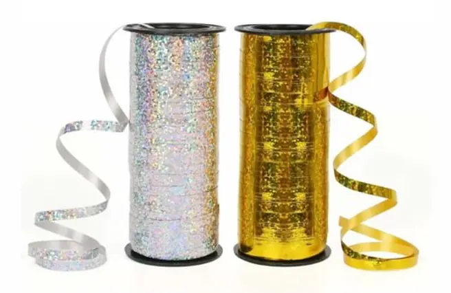 2 stycken 91 yards ballongband, lämplig för bröllop, dekorationer, hantverk (guld och silver)