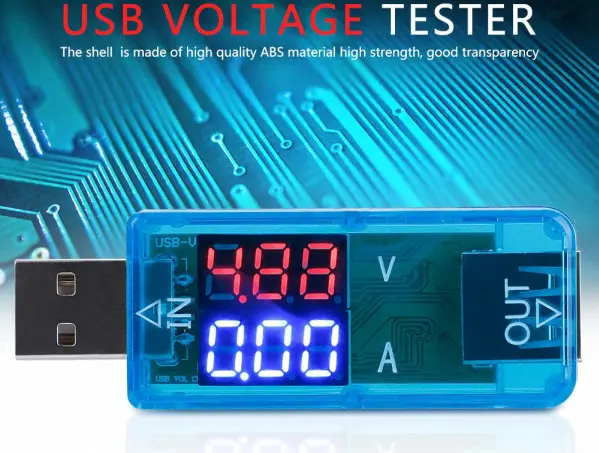Wattmätare USB-testare Spänning Abs USB Färg Lcd Voltmeter Amperemeter Strömmätare Multimeter Laddare USB-testare (Blå) (Blå)