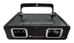 Laserprojektor, dubbel linsdesign, RGB-strålskanner, svart, EU-kontakt