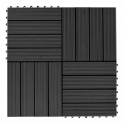 Terrassplattor, 22 stycken, WPC Teak/Grå/Svart, Teak