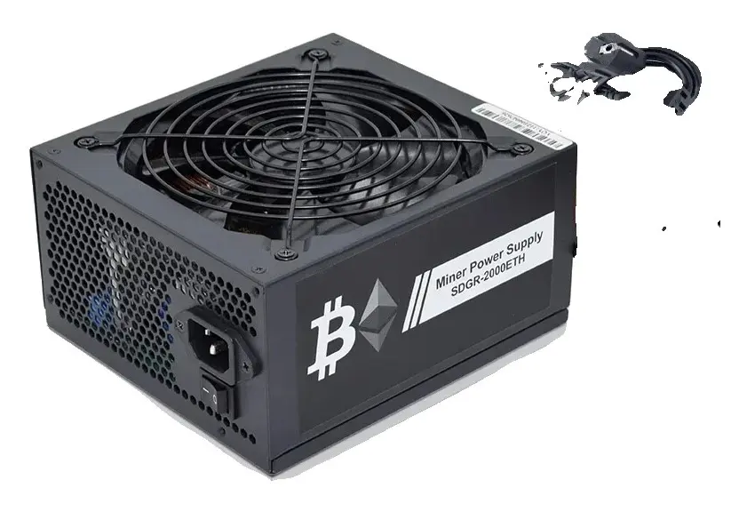 Bitcoin Mining PSU, 2000W Effektutgång, stöd för 8 GPU, 2000W