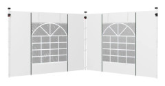 Pavilion Side Panels Set Med 2 Sidoväggar Med Fönster Och Dörr För 3X3/3X6 M Partytält, Oxford, Vit