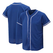 Baseballtröja för män och kvinnor, basebolltröjor för skräddarsydda skjortor med knappar, hipster hiphop sportuniformer blue xxl