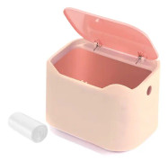 Mini badrumskorg tepåse hink med lock för kontorsbordsskiva Liten hink（röd+rosa） color 1
