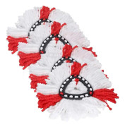 Set med 4 mopppåfyllningar Vileda 2 i 1 Turbo, Mikrofiber, Vit/Röd