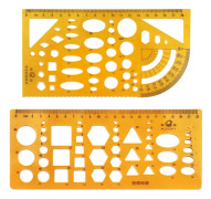 2 st cirkelstencilmallar för att rita cirkelstencil plast klar transparent orange