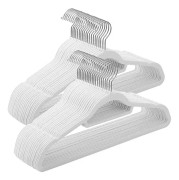 Songmics Velvet hängare, 50 Pack, icke-halkkläderhängare, 0,6 cm tjocklek, vit