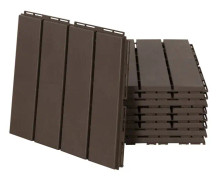 Set Med 9 Terrassplattor Balkong Uteplats 30 X 30 Cm Trädgårdsklick Kakelgolv Golvplattor Inomhus Utomhus Plast Brun
