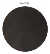 Tvättsäker Non-stick Värmebeständig Gasspis Kök BBQ Silikonmatta Rund Svart 40cm