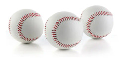 Basebollar 9 tum, 3 delar Mjuk gummikärna, handsydda basebollar