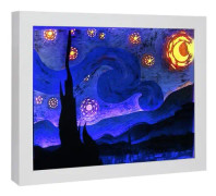 3D Van Gogh Starry Sky Art Paper Carving Lamp, LED Paper-Cut Night Lights, Stereo Creative Paper-Cut
