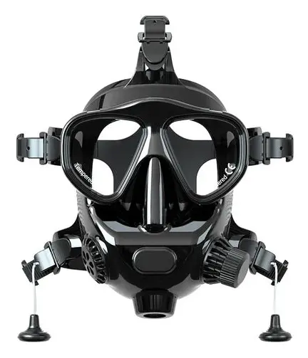 Masken, Helansiktsdykning, Anti Fog, Snorkling, Simning, Svart