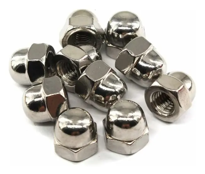 M16 Acorn Cap Nut Hex Nut Set 304 Rostfritt Stål (10 st)