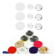 100 set knappnålsdelar rund form metall baksida knapp DIY tom knapp badge delar set för kläder ryggsäckar 32mm/1.3in