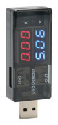 HURRISE Dubbel LCD USB-testare med ström, spänning, multimeterdisplay för mobiltelefoner, surfplattor, laddare
