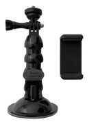 Hurtel GoPro sugkoppshållare för GoPro, DJI, Insta360, SJCam, Eken sportkameror + smartphoneadapter (GoPro bilsugkopp)
