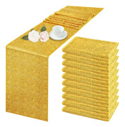 10-pack Sequin bordslöpare 30,48 cm x 275 cm Roséguld Sequin bordsduk för rektangulärt bord Bröllop Födelsedagsfest Festlig