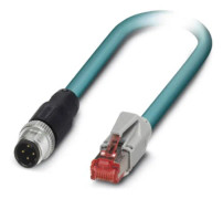 Phoenix Contact M 12 / RJ45 Nätverkkabel, Patchkabel CAT 5e SF/UTP 3.00 m Grön Flamskyddsmedel, med låsskydd