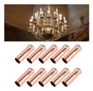 10 st E14 metallrör för ljuslamphållare Lampbas Belysningstillbehör 25x80mm Roséguld